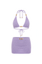 Textured Halter Bikini and Mini Skirt Set