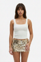 Abstract Print Sequin Micro Skirt