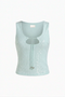 Light Blue Sequin Keyhole Tank Top