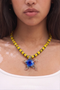 Boho-Chic Yellow Bead & Blue Starfish Necklace
