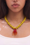 Whimsical Red Octopus Statement Necklace