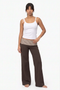 Striped Contrast Waist Wide-Leg Lounge Pants