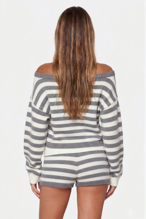 Cozy Striped Knit Matching Set