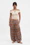 Plaid Wide-Leg Relaxed Pants