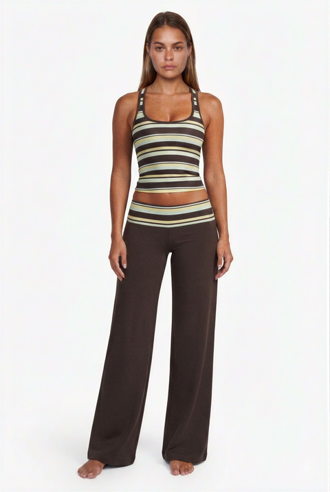 Multi-Color Striped Racerback Lounge Pants Set