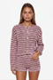 Striped Knit Cardigan and Shorts Set