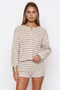 Striped Knit Cardigan and Shorts Set