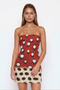Strapless Printed Mini Dress