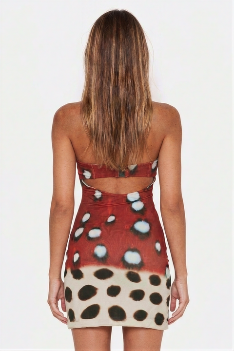 Strapless Printed Mini Dress