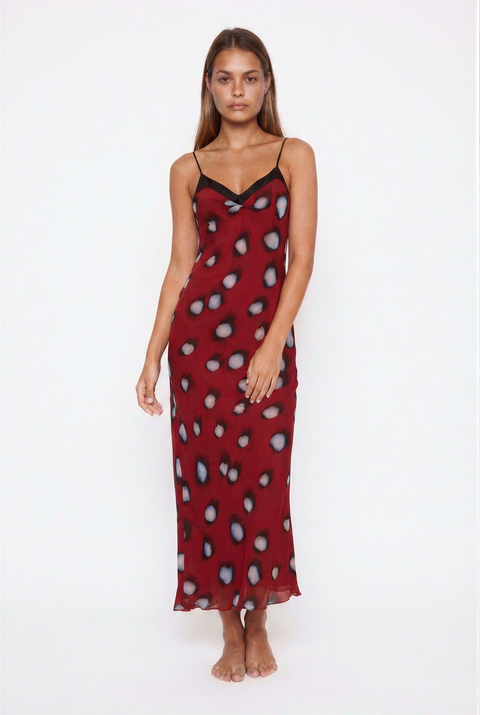 Printed Slip Midi Dress