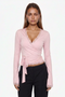 Lace-Trim Wrap Top