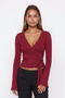 Lace-Trim Wrap Top