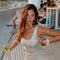 Marine Champagne Dress | | S | Agnese Studios