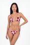 Floral Triangle Bikini with Gingham Trim