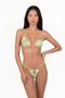 Neon Green and Purple Floral String Bikini