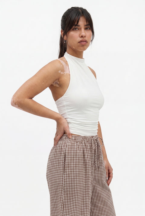 Gingham Drawstring Balloon Pants