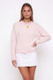 Pink Striped Knit Button-Front Cardigan