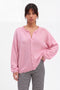 Soft Pink Button-Up Knit Cardigan