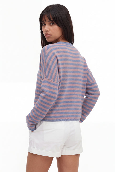 Cozy Striped Crewneck Pullover Sweater