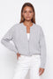 Light Grey Cropped Zip-Up Knit Cardigan