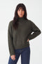 Ribbed Mock Neck Knit Sweater