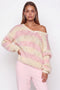 Chunky Striped Off-the-Shoulder Knit Sweater