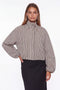 Gingham Check High-Neck Zip Jacket