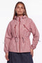 Gingham Check Zip-Up Hooded Utility Jacket