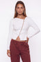 Asymmetric Button-Front Long Sleeve Top