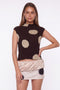 Polka Dot Mock Neck Knit Top