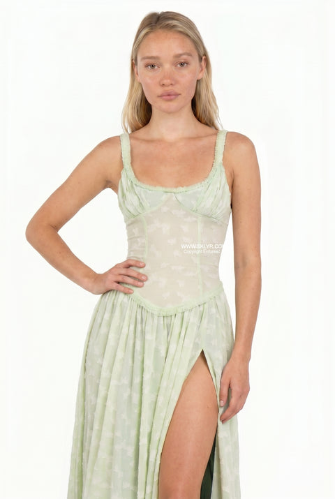 Mint Green Corset Maxi Dress