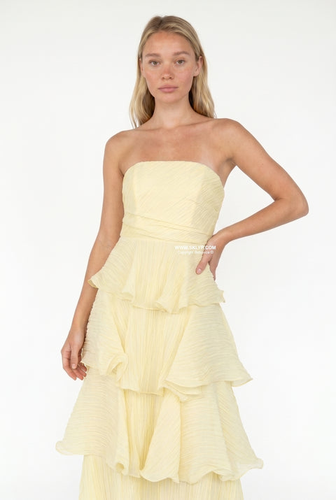 Elegant Strapless Tiered Dress