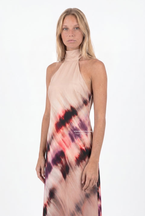Blush Floral Ruched Maxi Dress