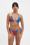 Statement Floral Tie-Side Micro Bikini in Blue