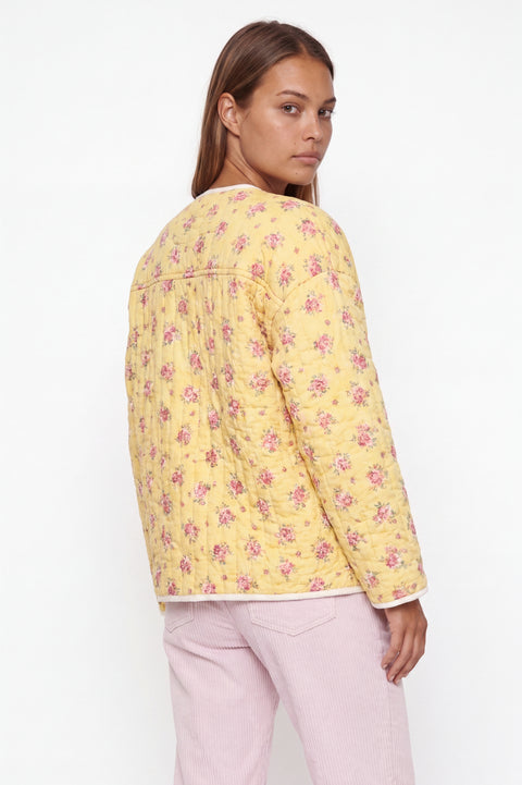 Charming Quilted Floral Liner Jacket