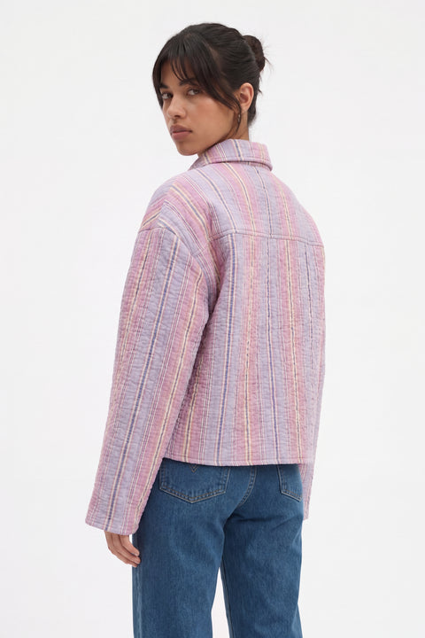 Pastel Stripe Quilted Jacket