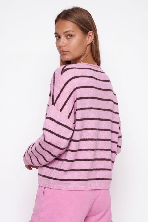 Relaxed Striped Cashmere-wool Blend Cardigan