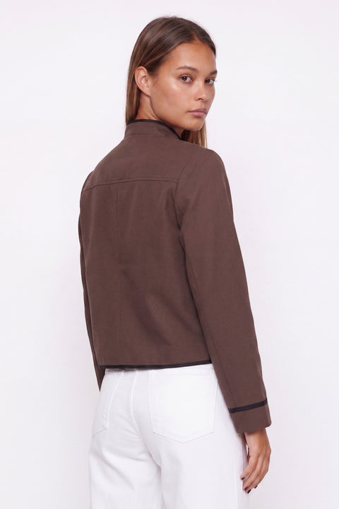 Structured Mandarin Collar Military Jacket