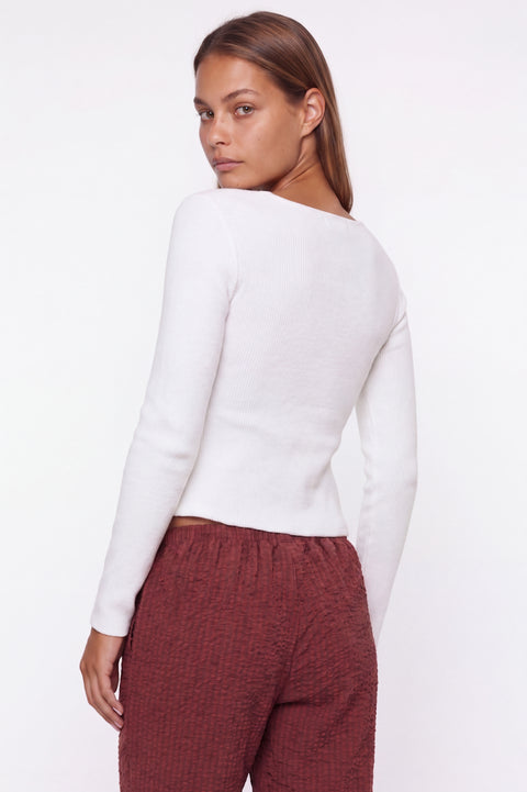 Asymmetric Button-Front Long Sleeve Top