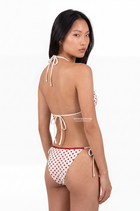 Classic Red & White Polka Dot Tie-Side Bikini
