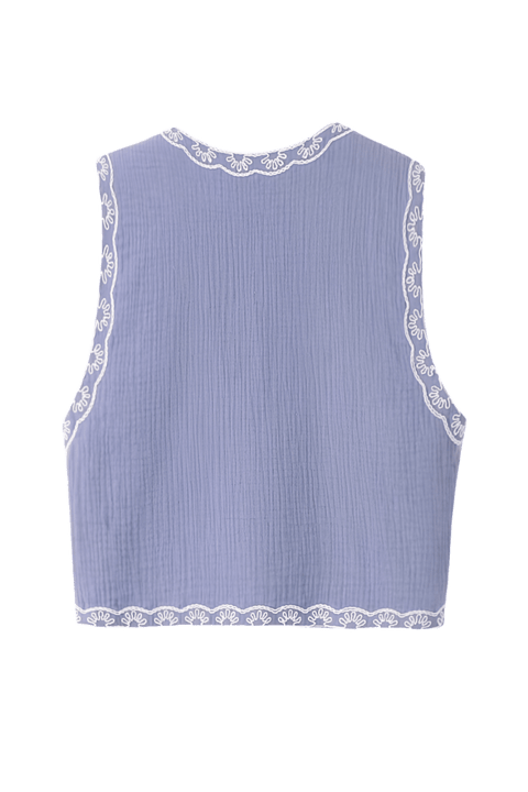 Pepitta Blue Waistcoat | | S | Agnese Studios