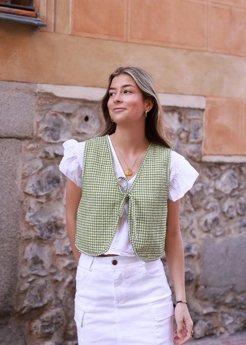 Randina Vichy Waistcoat | | S | Agnese Studios